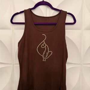 Baby Phat Brown Tank Top with Gold Accents